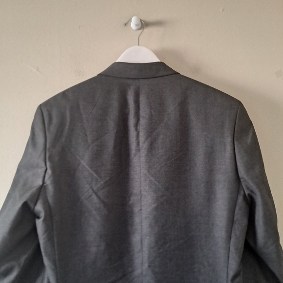 Chaps Grey 2-Button Notch Collar Long Sleeve Blazer Jacket / Sport Coat - Picture 5 of 11